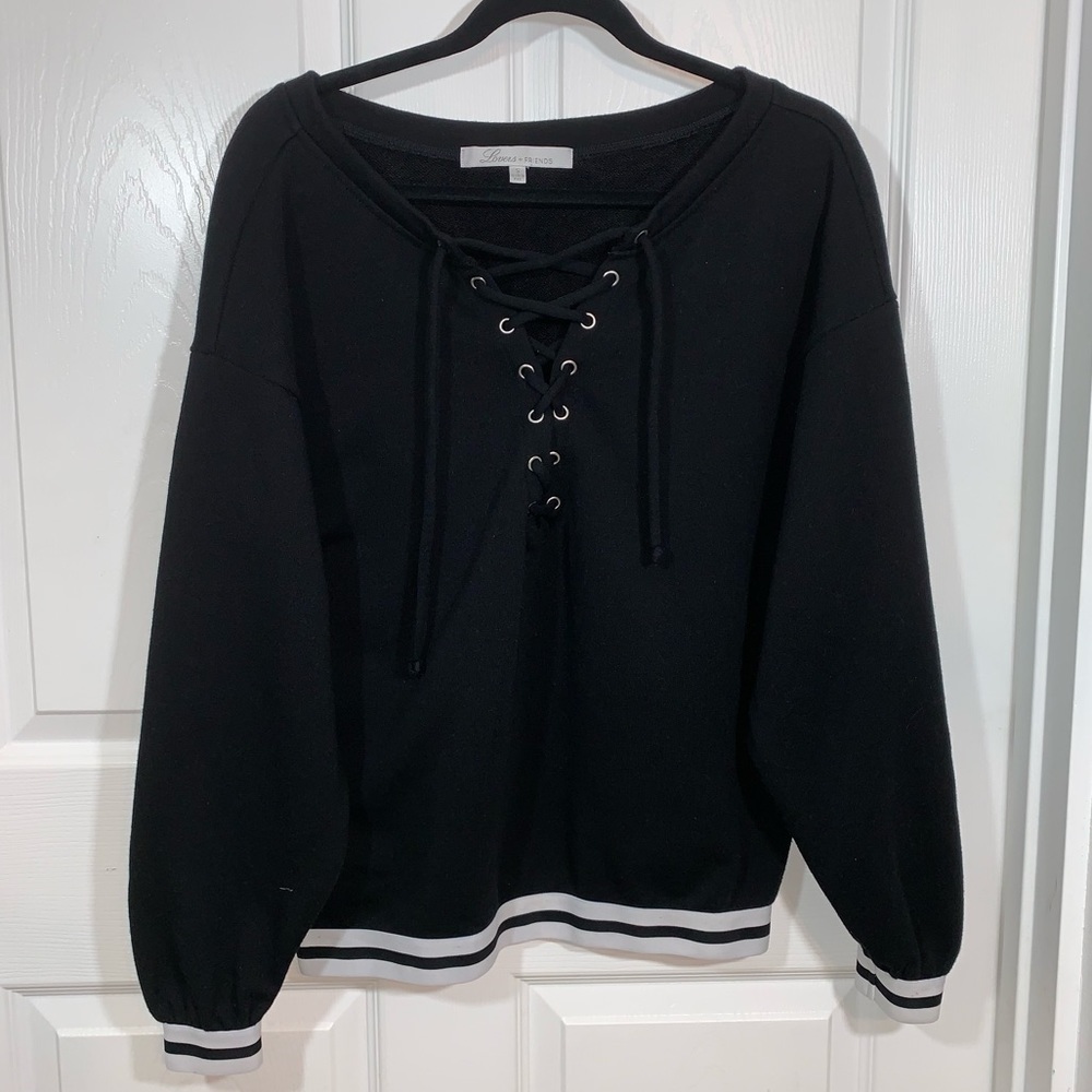 Lovers + Friends Pullover Tie Front Sweater